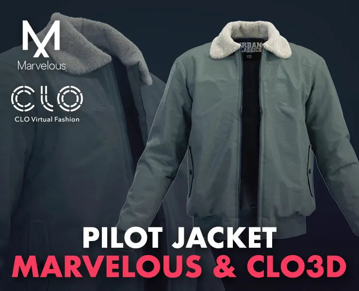 Urban Classic Men's Pilot Jacket - Marvelous Designer & Clo3d