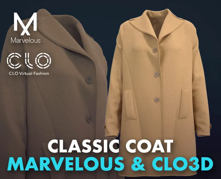 Classic Coat - Marvelous Designer & Clo3d