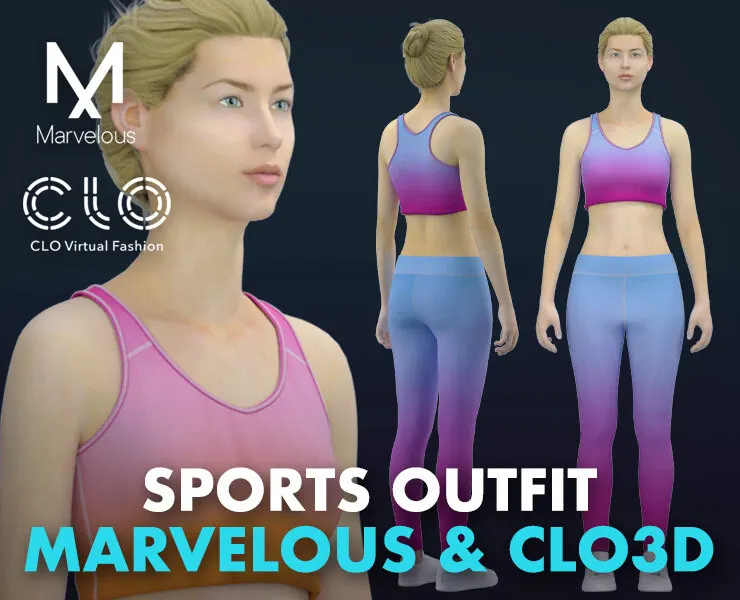 Sports Top & Leggings - Marvelous Designer & Clo3d