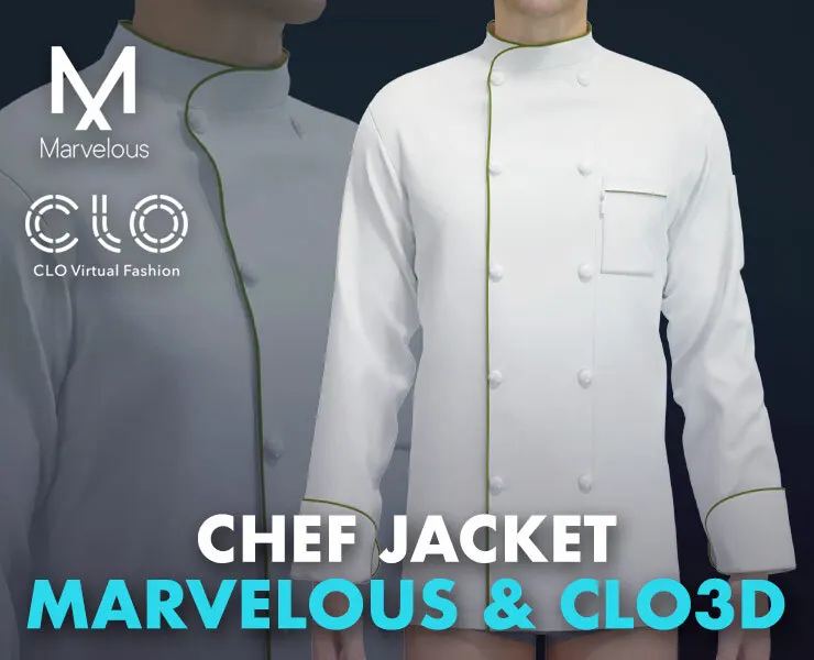 Chef Jacket - Marvelous Designer & Clo3d