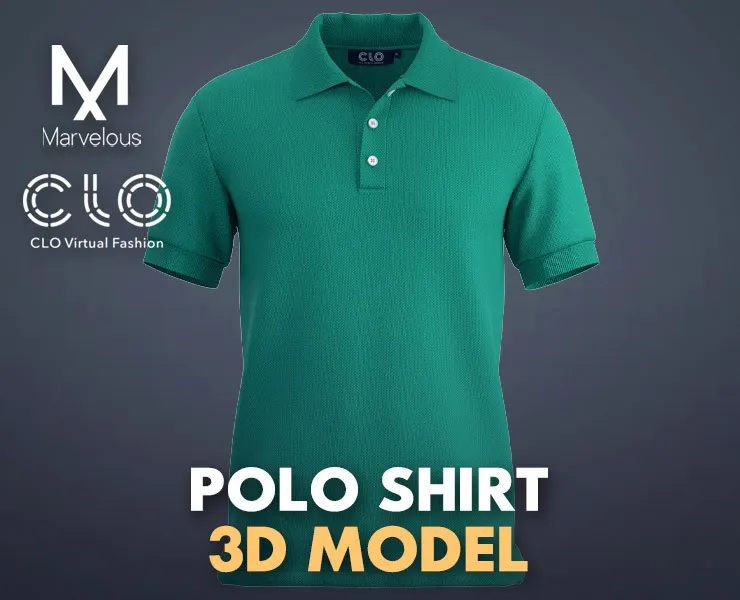 Polo Shirt - Marvelous Designer - Clo3d