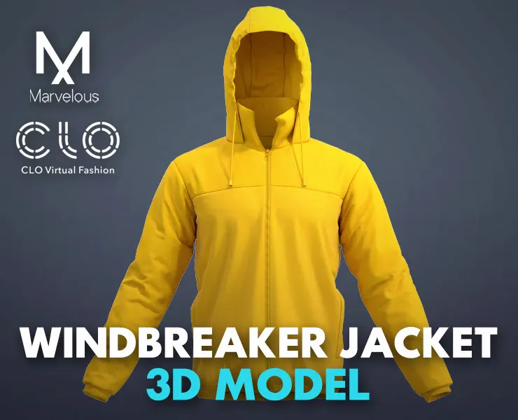 Windbreaker Jacket - Marvelous Designer - Clo3d