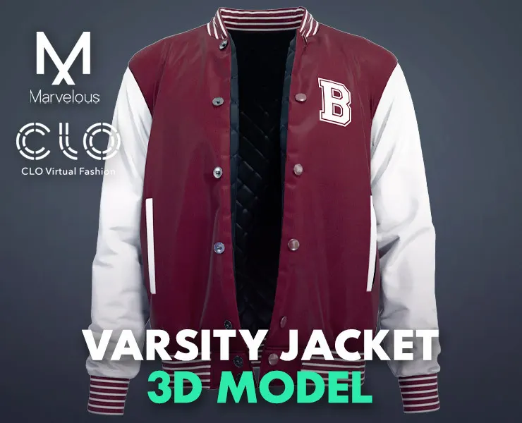 Varsity Jacket - Marvelous Designer - Clo3d