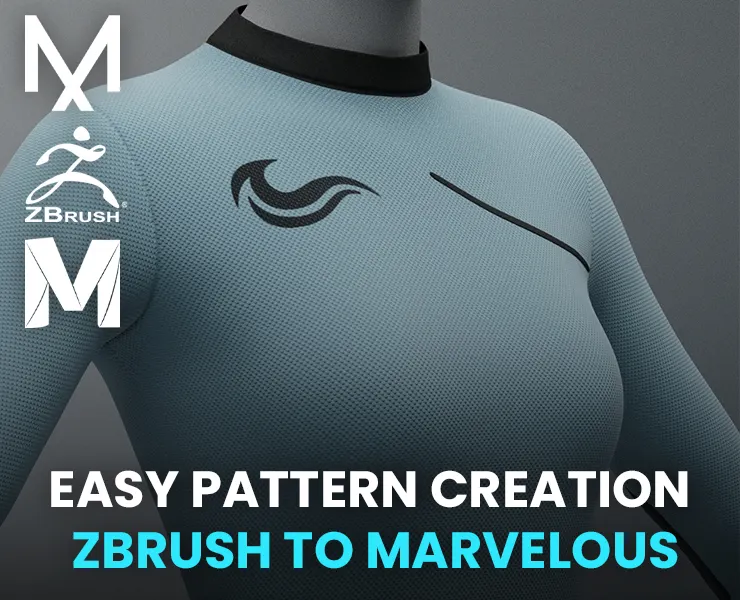 EASY PATTERN CREATION FROM ZBRUSH TO MARVELOUS DESIGNER - not commented