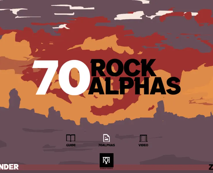 70 Rock Alphas - Blender / Zbrush