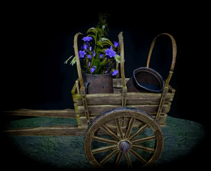 Cart with flowers