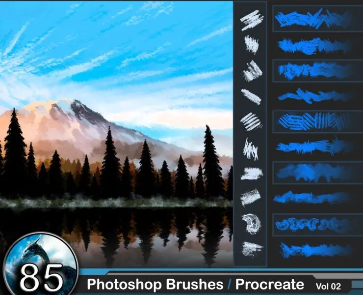 85 Photoshop Brushes / Procreate vol 02