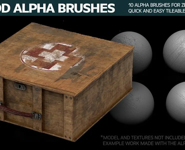 Wood Alpha Brushes for Zbrush