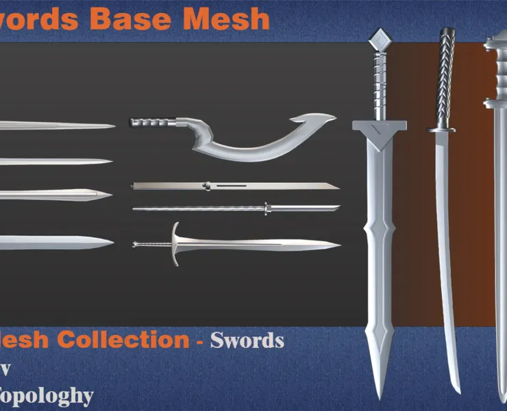 22 Swords Base Mesh Pack