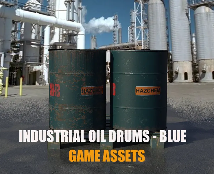 Industrial Oil Storage Drums - Blue