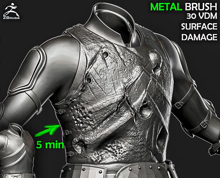 Metal Brush. Quickly Damage on the Metal Surface. ZBrush