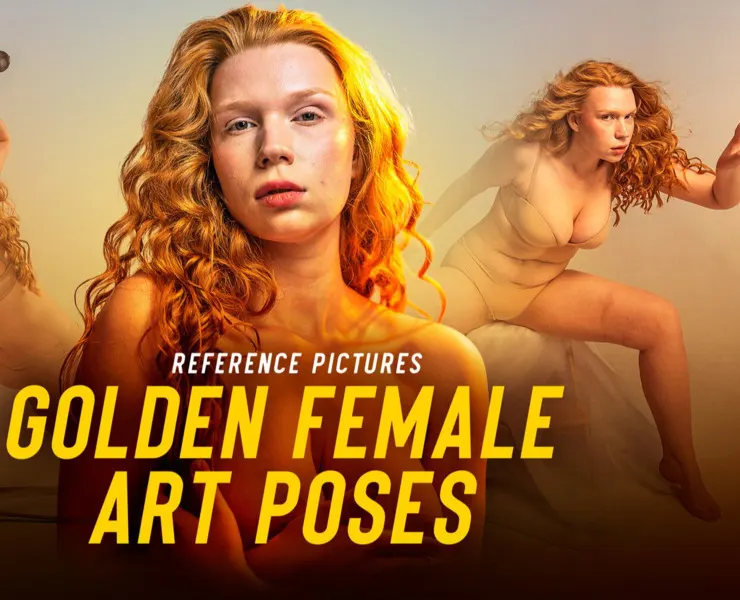 910 Golden Female Art Pose Reference Pictures