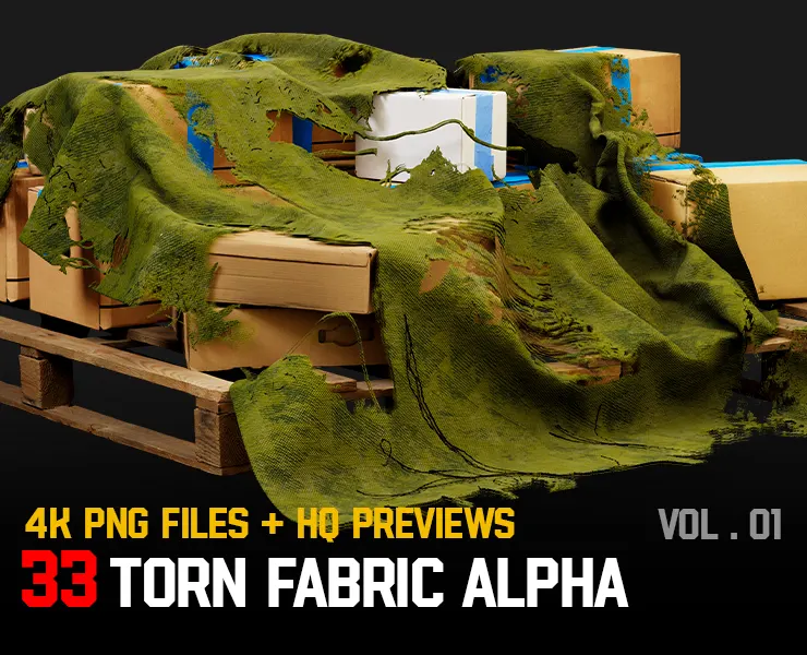 " 33 Torn Fabric Alphas " (Vol.1) + Video Tutorial