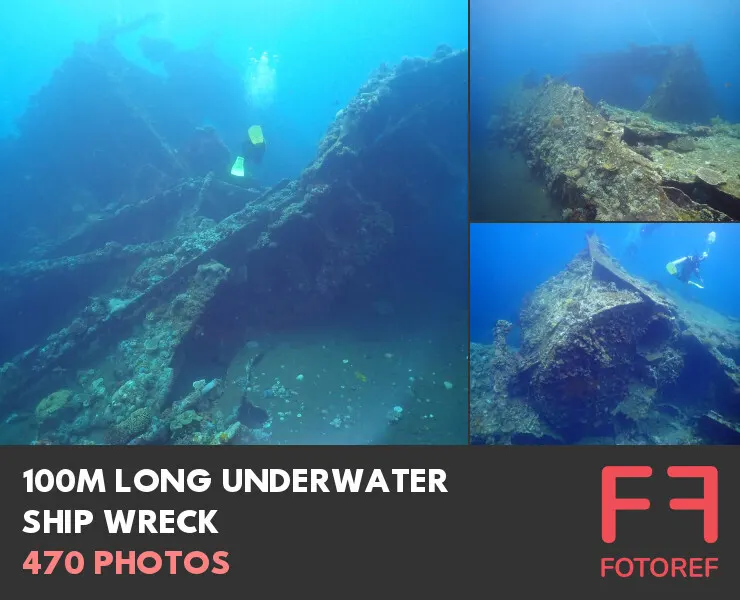 470 photos of 100m Long Underwater Ship Wreck