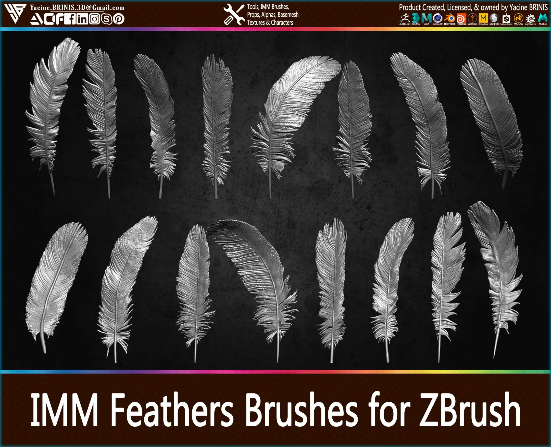 IMM Feathers Brushes for ZBrush