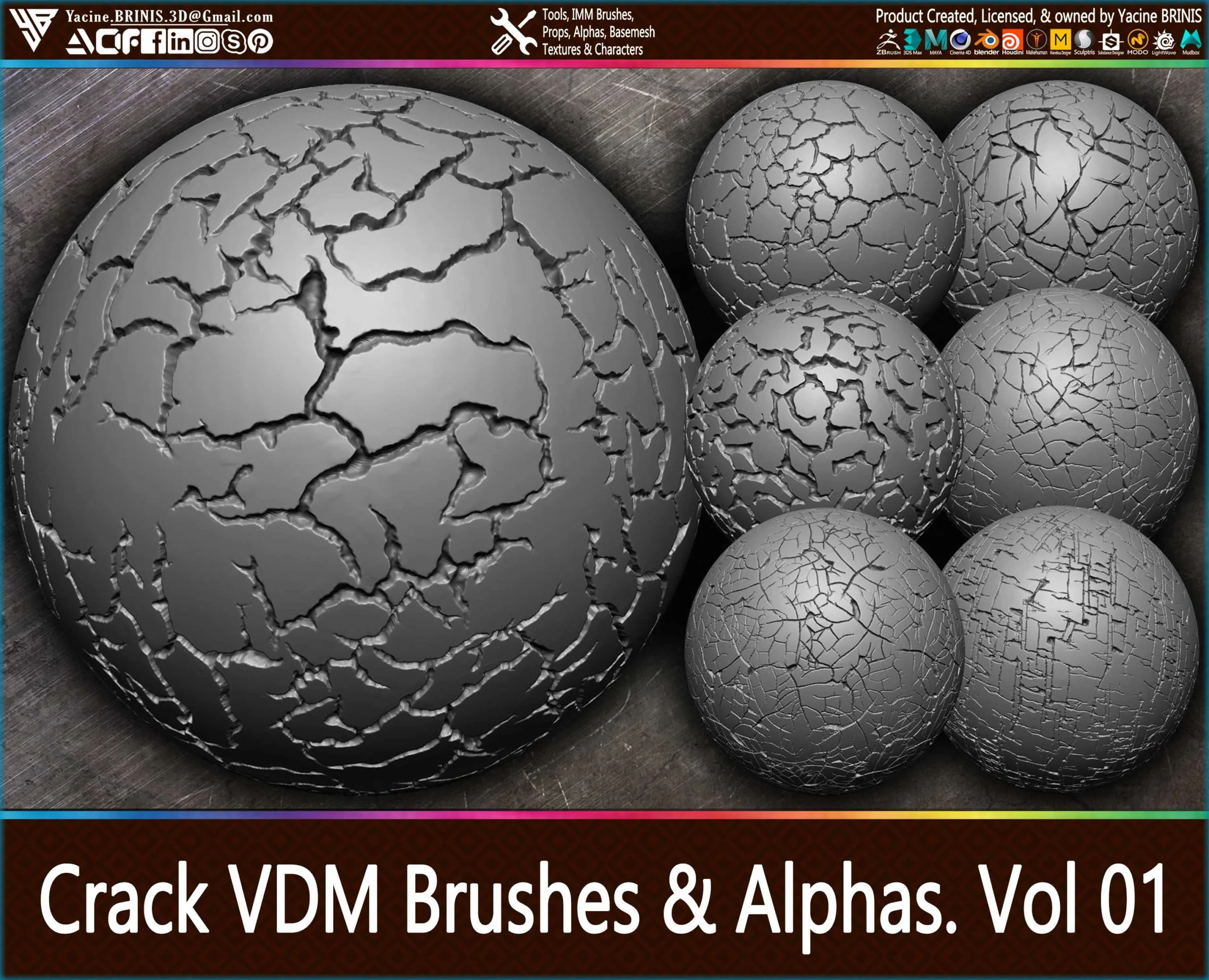 Crack VDM Brushes & Alphas for ZBrush Vol 01