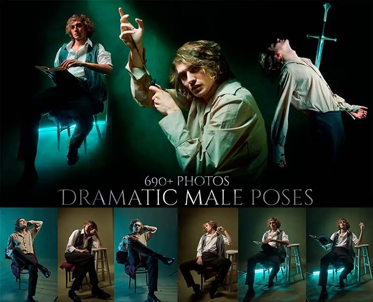 690 Dramatic Male Poses Reference Pictures