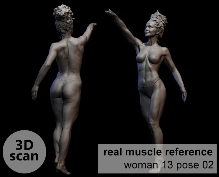 3D scan real muscleanatomy Woman13 pose 02