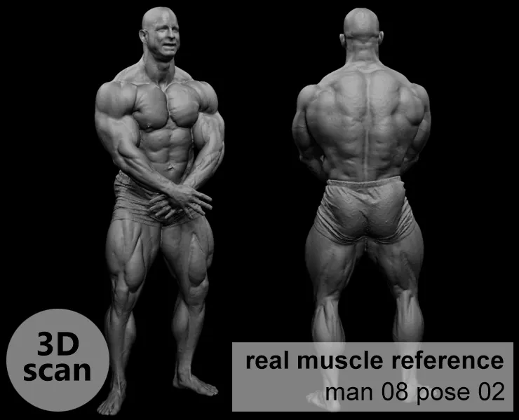 3D scan real extreme muscleanatomy Man08 pose 02