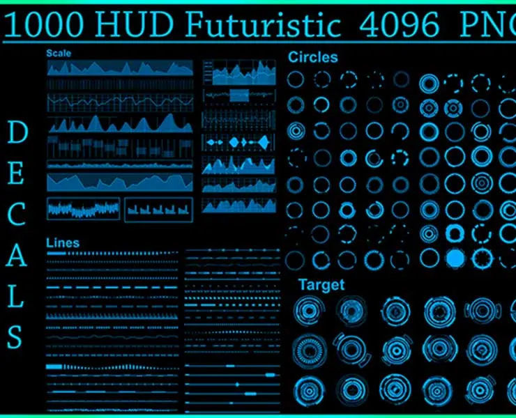 HUD Futuristic DeCals PNG