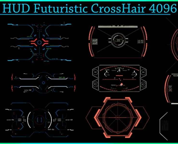 40 HUD Futuristic - Scifi CrossHair - DeCals PNG