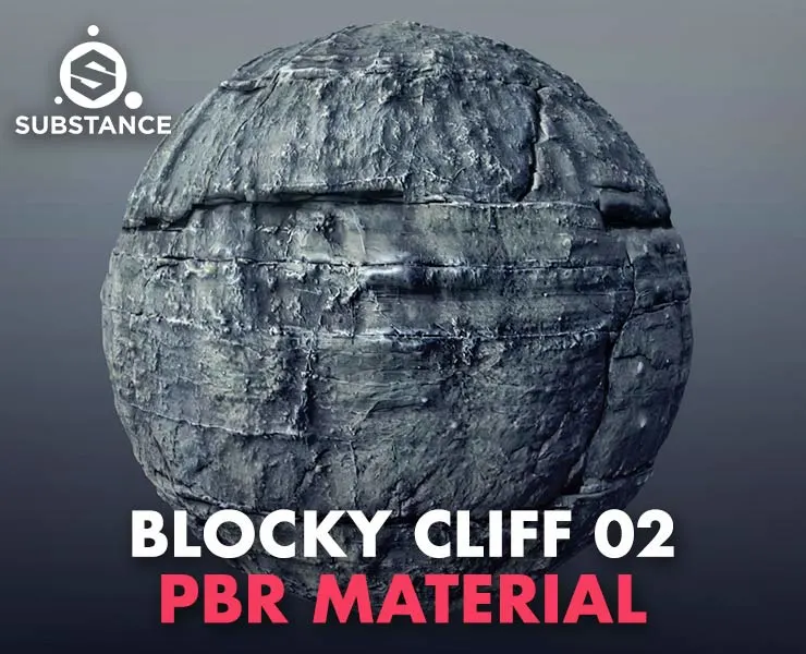 Blocky Cliff Rock 02 - PBR Material Texture