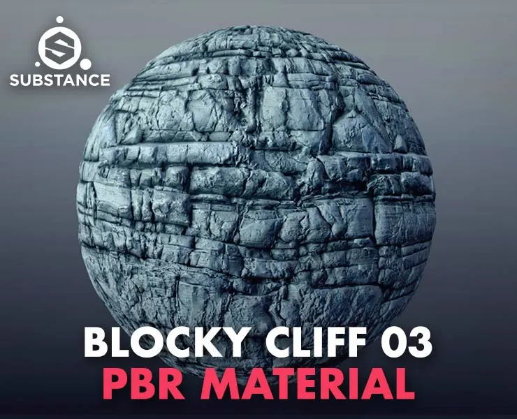 Blocky Cliff Rock 03 - PBR Material Texture