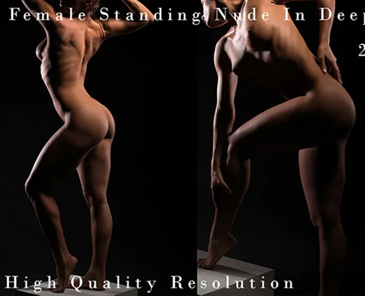 Female Standing Nude In Deep Shadow