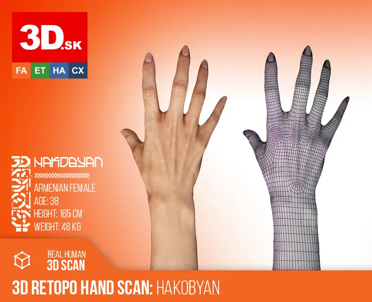 Retopologized Hand scan | 3D Model Hakobyan