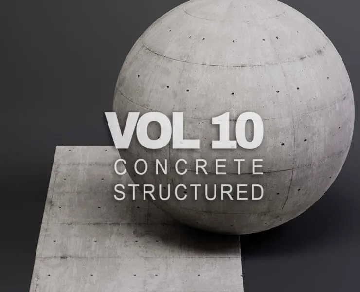 Concrete vol10 Structured 8K Seamless PBR Materials Texture