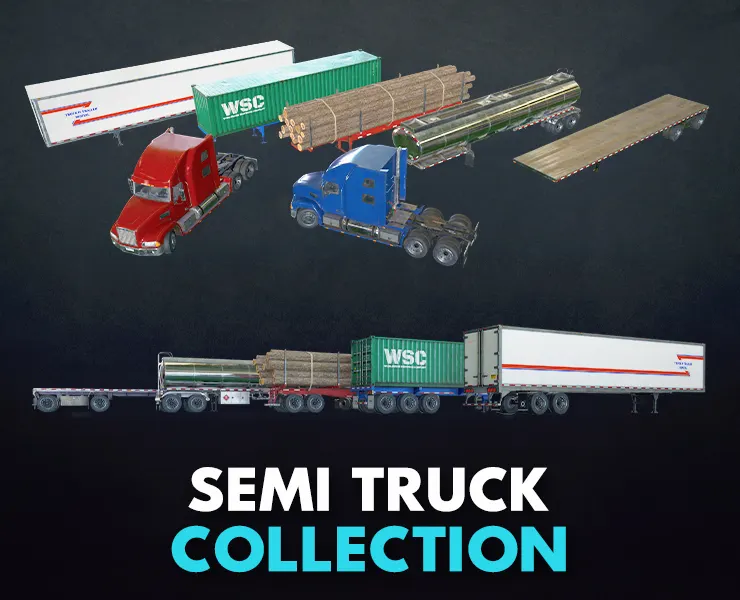 Semi Truck Collection - Low Poly