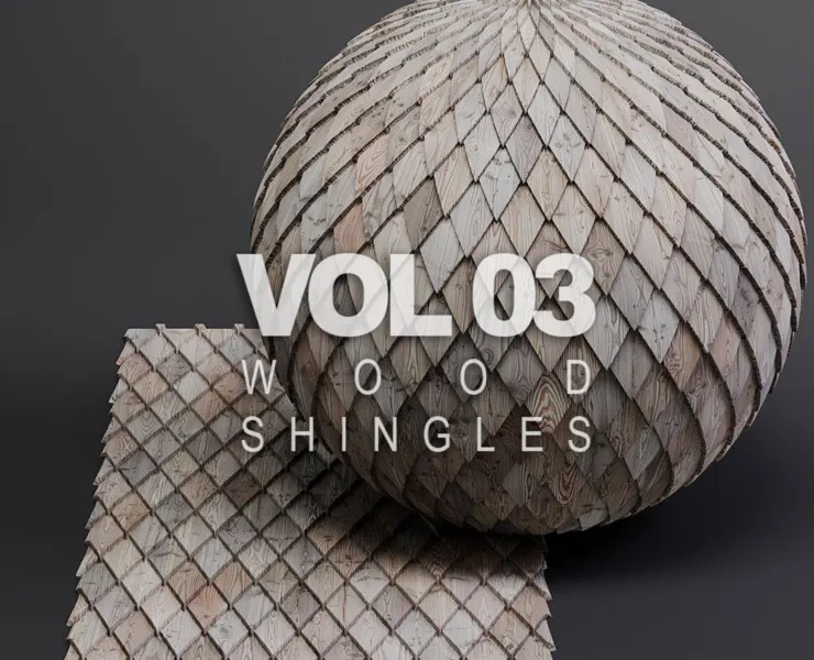 Woodfacades vol03 Wood Shingles 8K Seamless PBR Materials