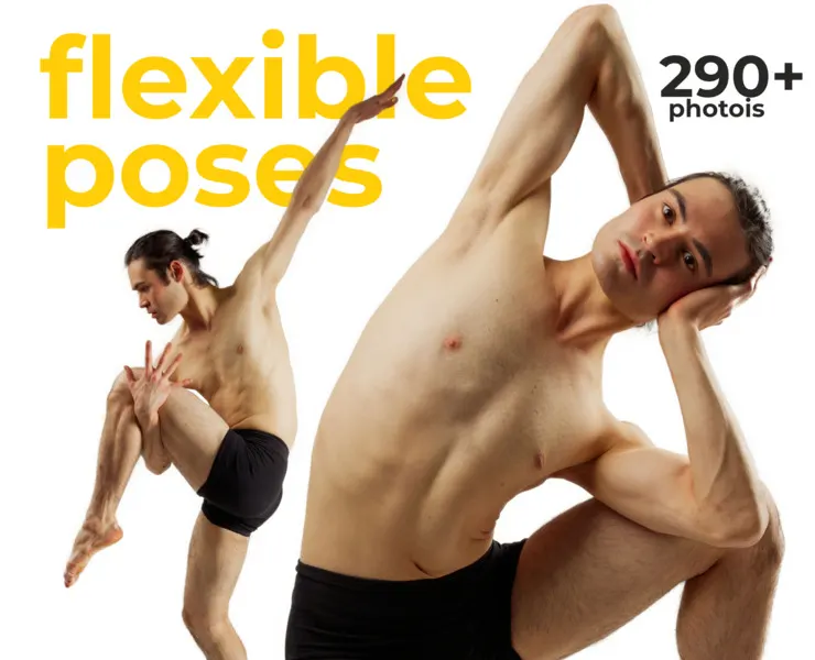 290+ Flexible Male Poses - Reference Photos