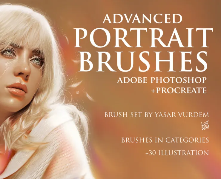 Advanced Portrait Brushes for Photoshop and Procreate