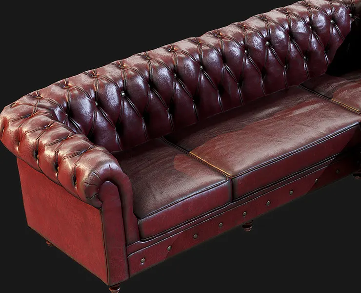 Leather Sofa - Game ready props