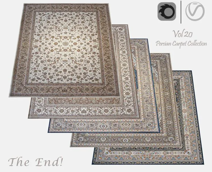 Persian Carpet Collection-vol20-4k texture-low poly