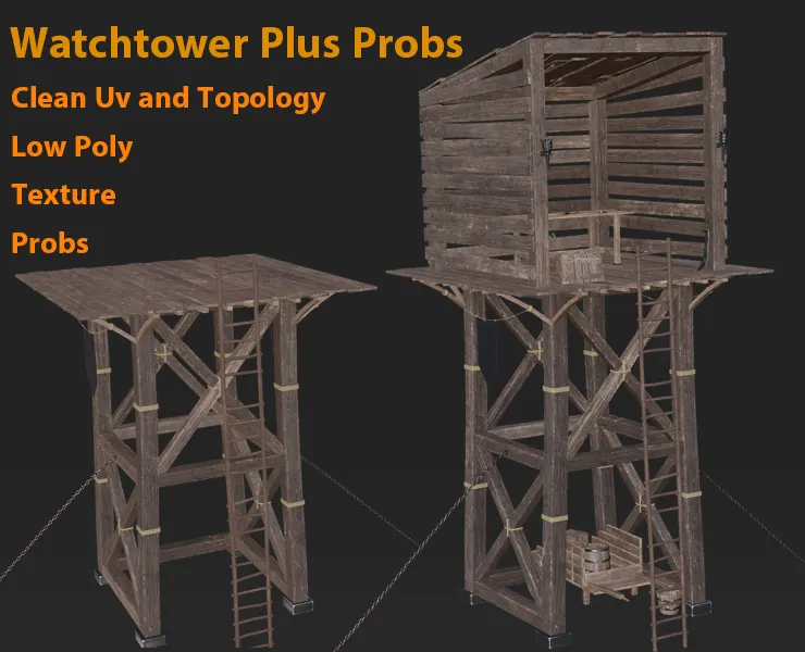 Watchtower - Scout Tower Plus Probs And Texture-Platform- (Game Ready)