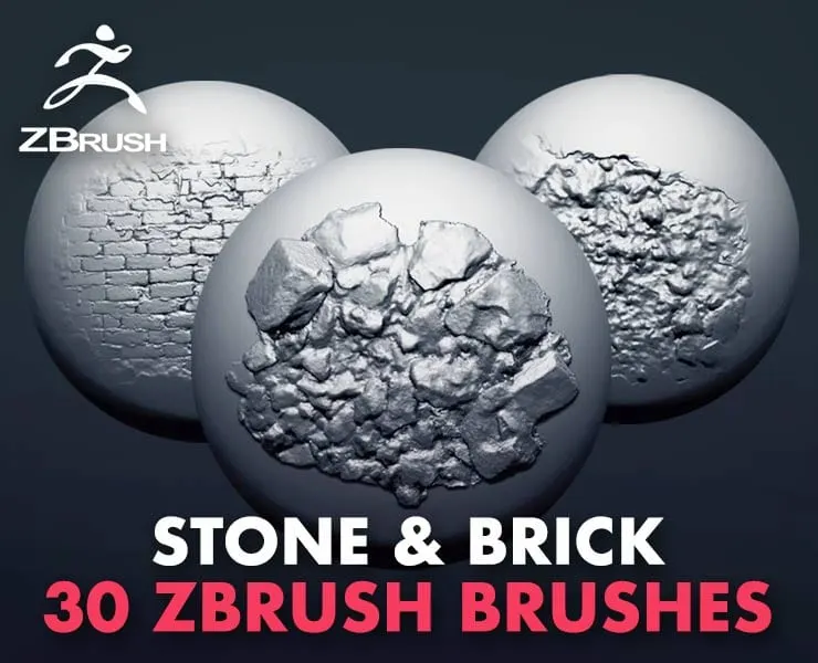 30 Stone & Brick Brushes - ZBrush