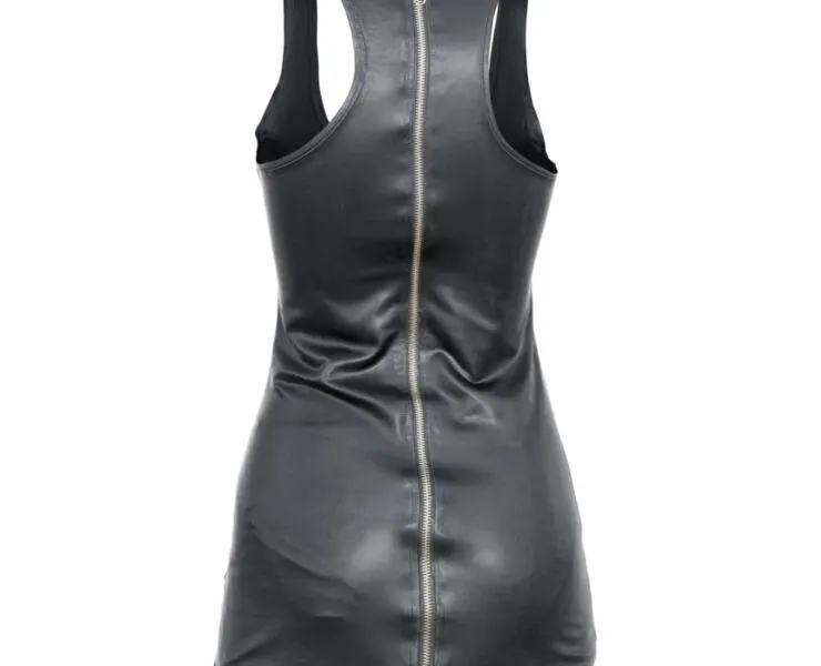 Vintage Dress Leather Zipper