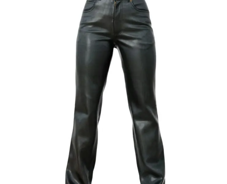 Vintage Trousers Black Leather