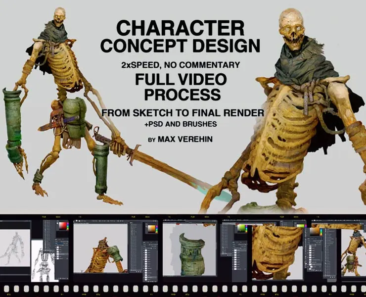 Ancient Bones Character Design - Full Video Process 2x