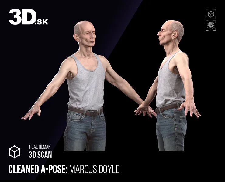 Cleaned A Pose Scan | 3D Model Marcus Doyle Dressed