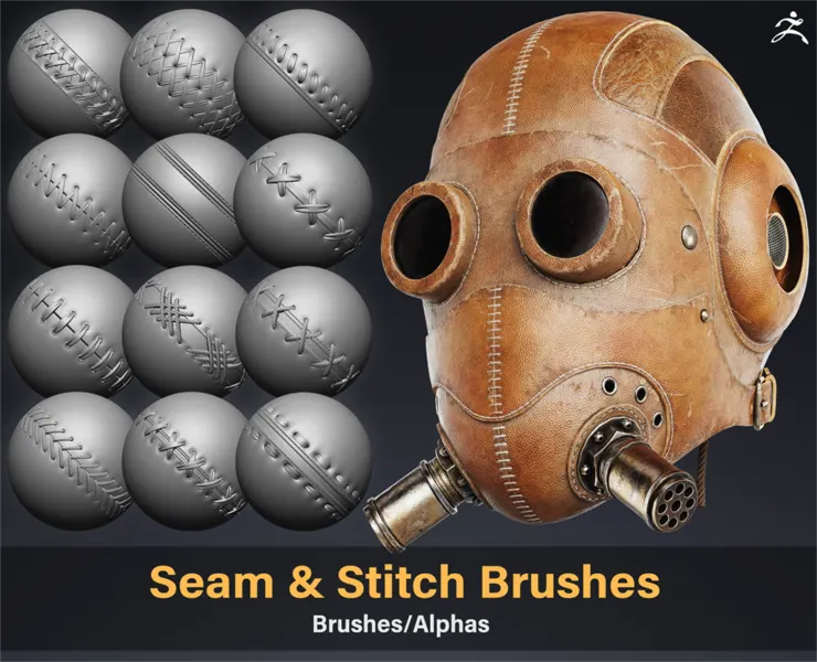 90 Seam & Stitch Brushes + Alphas  Vol.1