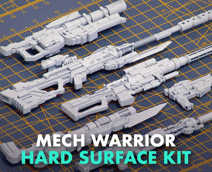 Mech Warrior Hard Surface Kitbash Kit 4