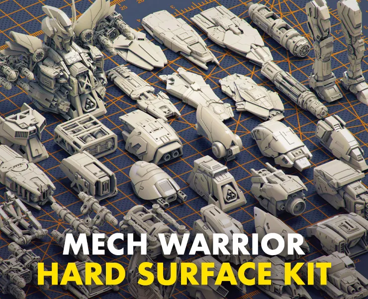 Mech Warrior Hard Surface Kitbash Kit 3