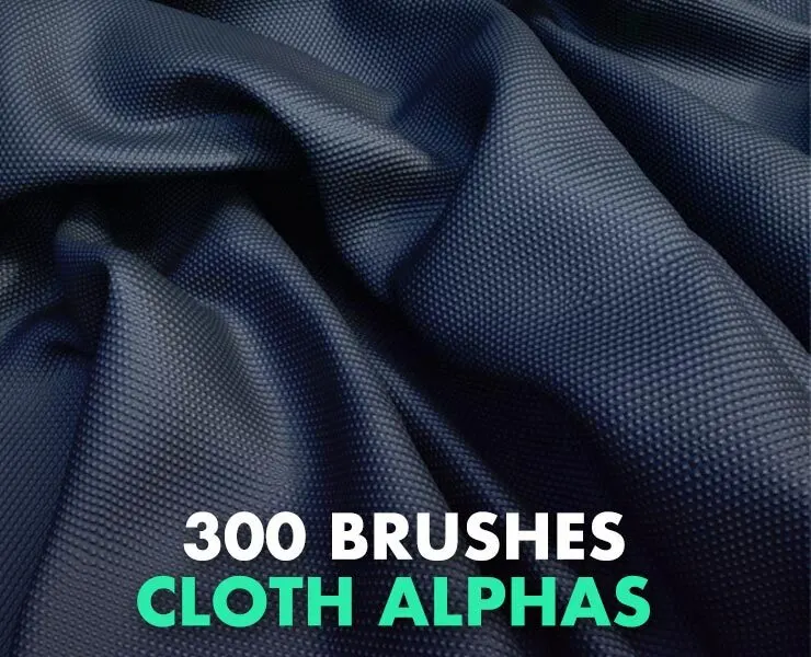 300 Ultimate Cloth Brush Alphas + Video Tutorial