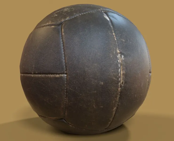 Realistic 3D Scanned Leather Ball for Sports and Creative Projects 7