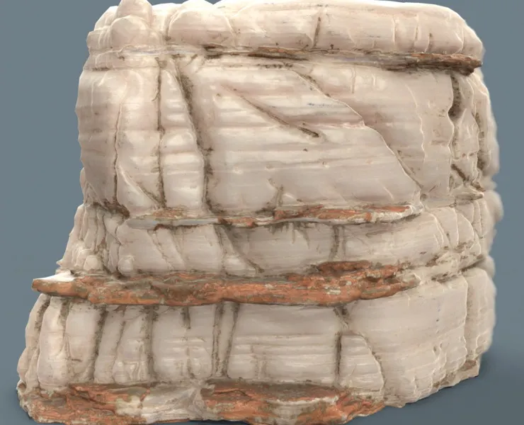 Suiseki Stone 11 from Japan - High-Quality 3D Model with Metallic-Roughness PBR Textures for Games, VR, and Art Projects