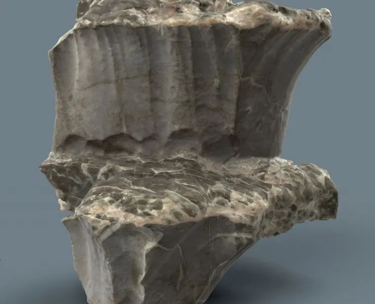 Suiseki Stone 20 from Japan - High-Quality 3D Model with Metallic-Roughness PBR Textures for Games, VR, and Art Projects