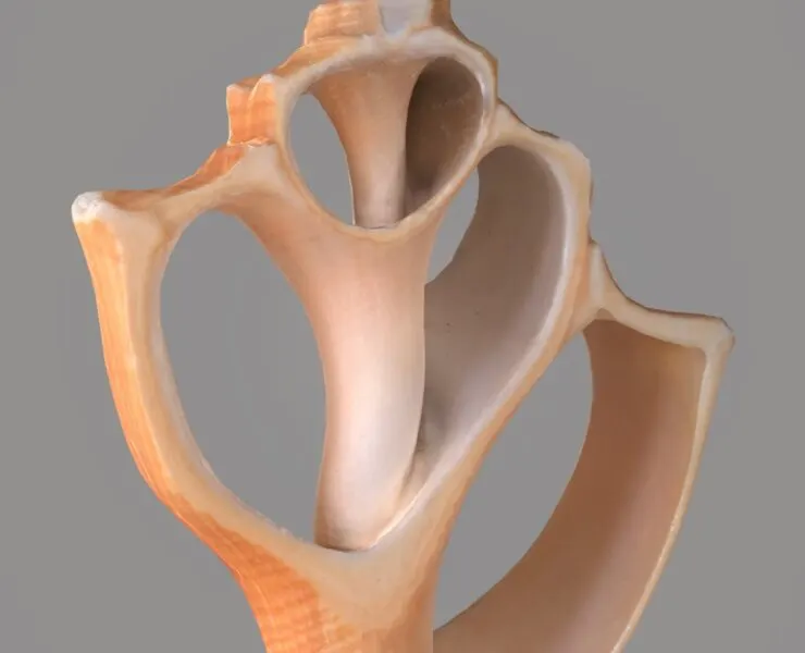 Cut Seashell Mollusk 3D Model